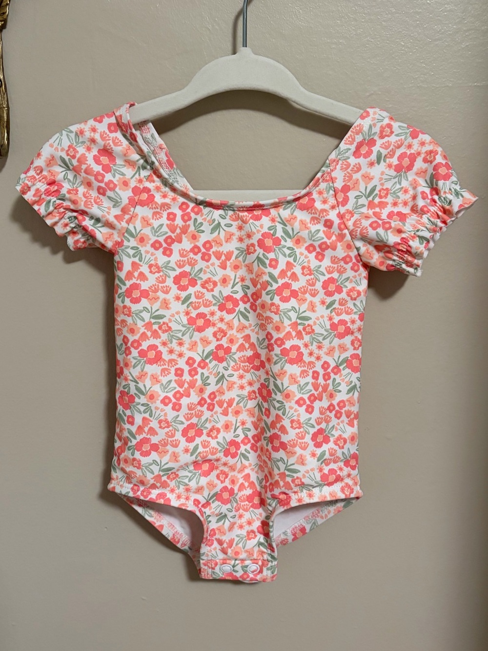 Carter's Coral Floral One-Piece Bodysuit